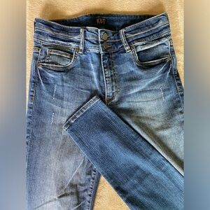 KUT FROM THE KLOTH Jeans - Highrise toothpick skinney jean in distressed blue